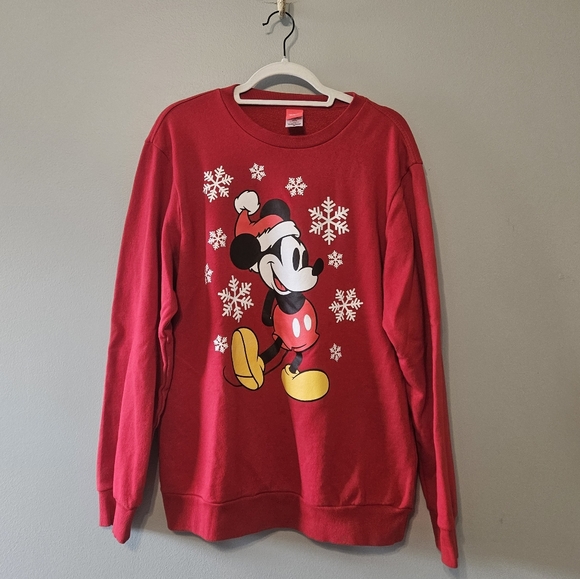 Disney Red Mickey Mouse Winter Sweatershirt - Picture 2 of 5